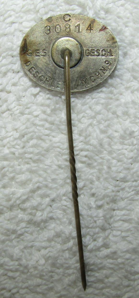 Scarce SS-FM (Förderndes Mitglied)  Supporting Member Stickpin-Numbered-Deschler