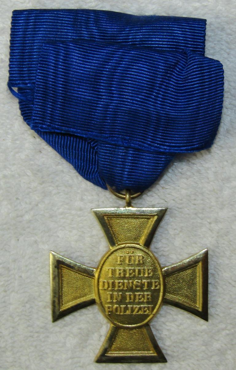 25yr Nazi Police Long Service Medal With Ribbon