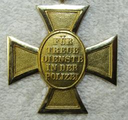 25yr Nazi Police Long Service Medal With Ribbon