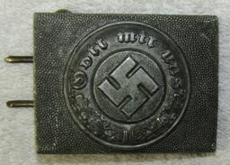 Nazi Police 2 Piece Pebbled Aluminum Belt Buckle For Enlisted