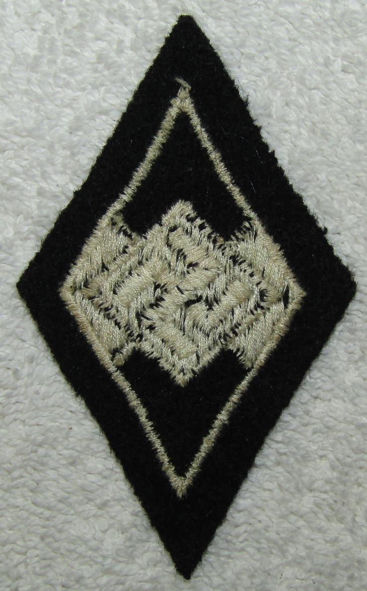 Scarce Former Hitler Youth Serving With The SS Sleeve Diamond