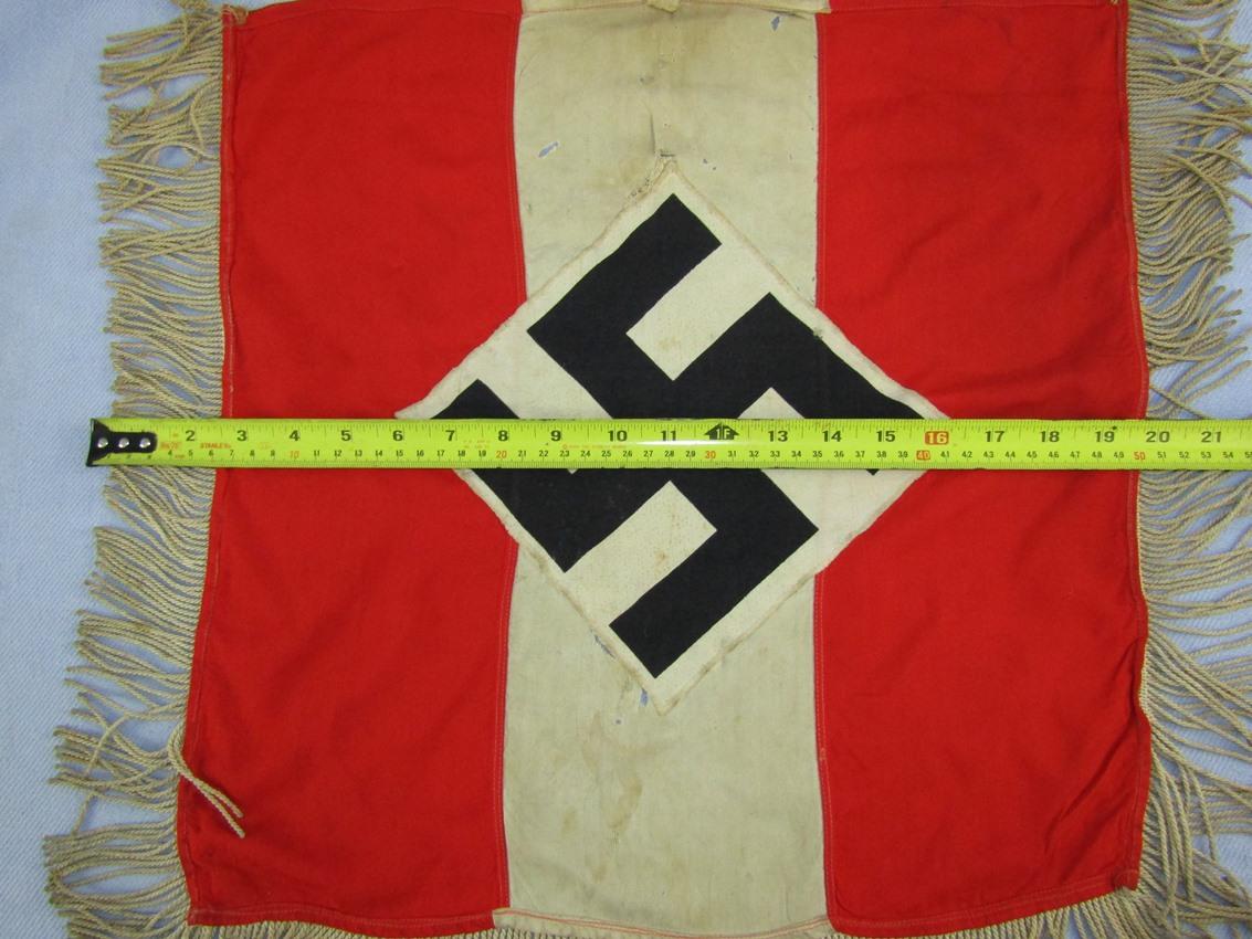 Rare Hitler Youth Double Sided Trumpet Banner