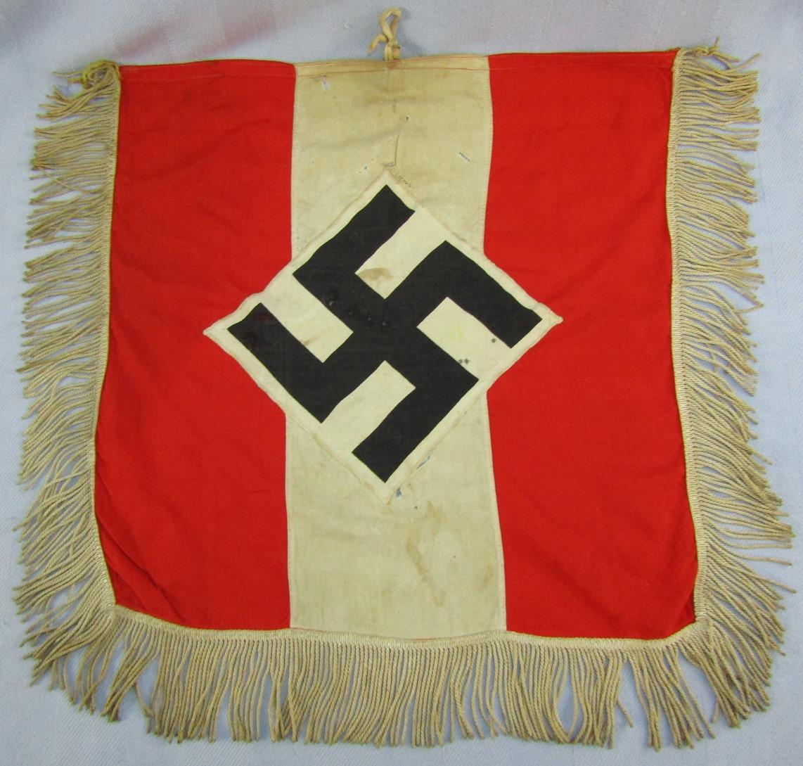 Rare Hitler Youth Double Sided Trumpet Banner