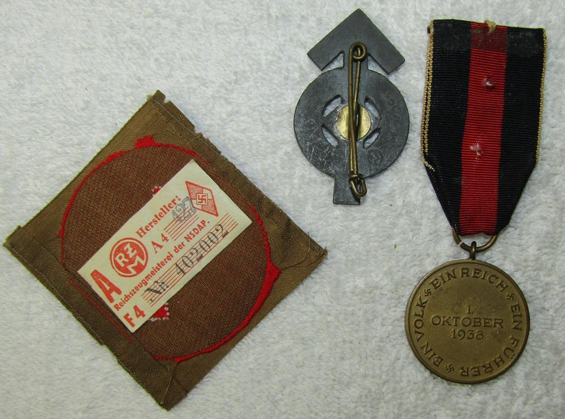 JUST ADDED! 6pcs-Hitler Youth Insignia-Annex Medal-War Merit Cross-Volkssturm Armband