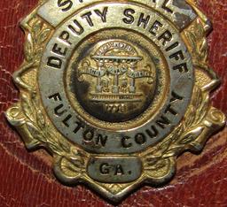 1940-50's Vintage "FULTON COUNTY, GA. SPECIAL DEPUTY SHERIFF" Pocket Badge