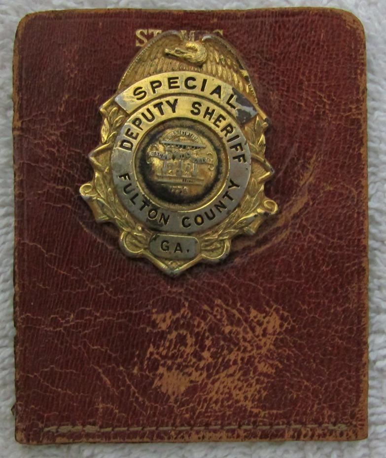 1940-50's Vintage "FULTON COUNTY, GA. SPECIAL DEPUTY SHERIFF" Pocket Badge