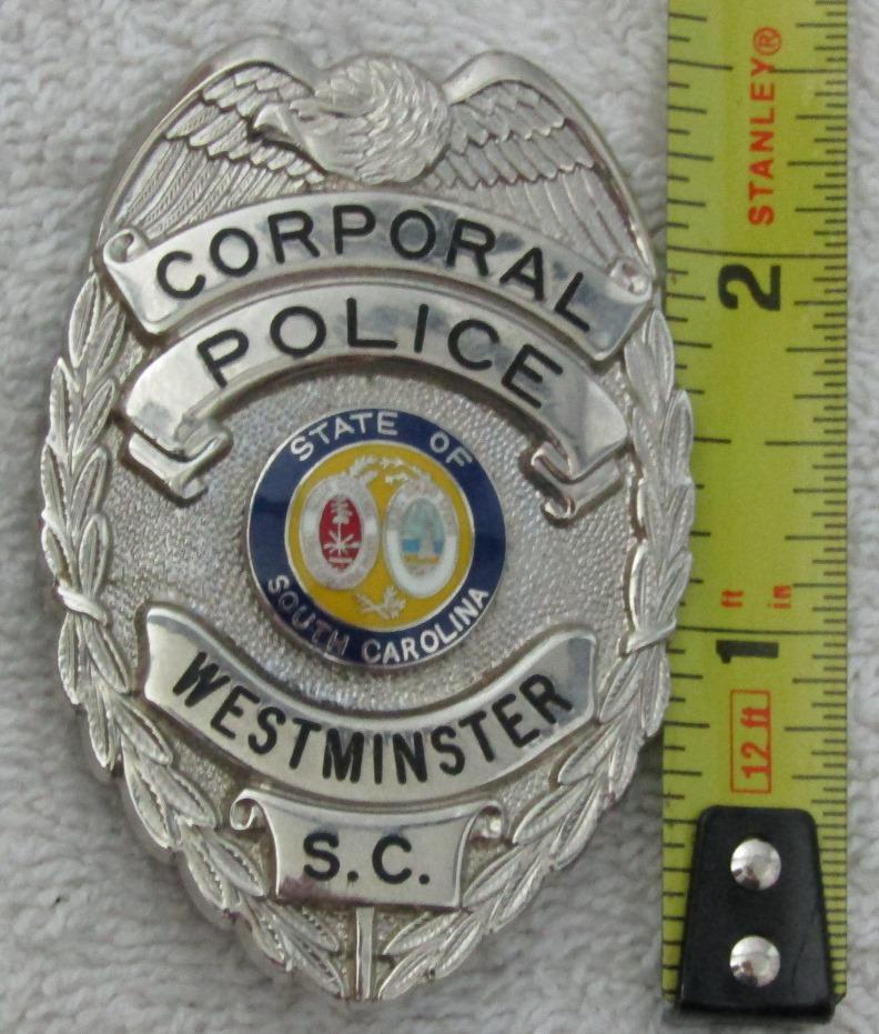 Ca. 1950-60's "WESTMINSTER, S.C. POLICE CORPORAL" Badge