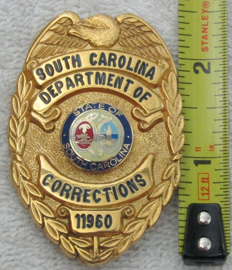 Ca. 1960's "SOUTH CAROLINA DEPT. OF CORRECTIONS" Gold Badge-Numbered