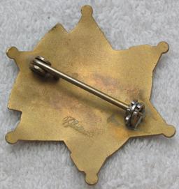 Ca. 1930-40's " CHARLESTON CTY., S.C. COURT SECURITY/SHERIFF'S OFFICE" 6 Point Star Badge