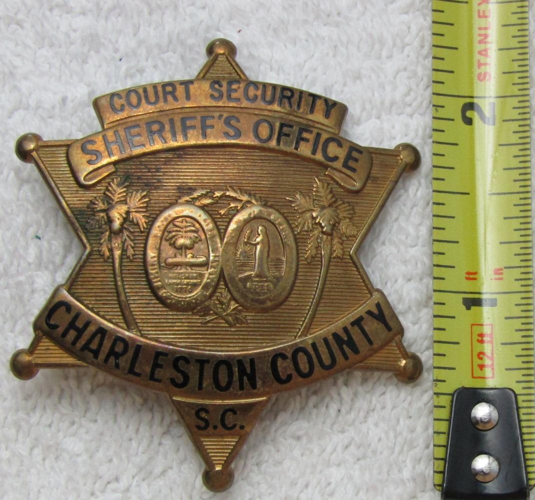 Ca. 1930-40's " CHARLESTON CTY., S.C. COURT SECURITY/SHERIFF'S OFFICE" 6 Point Star Badge