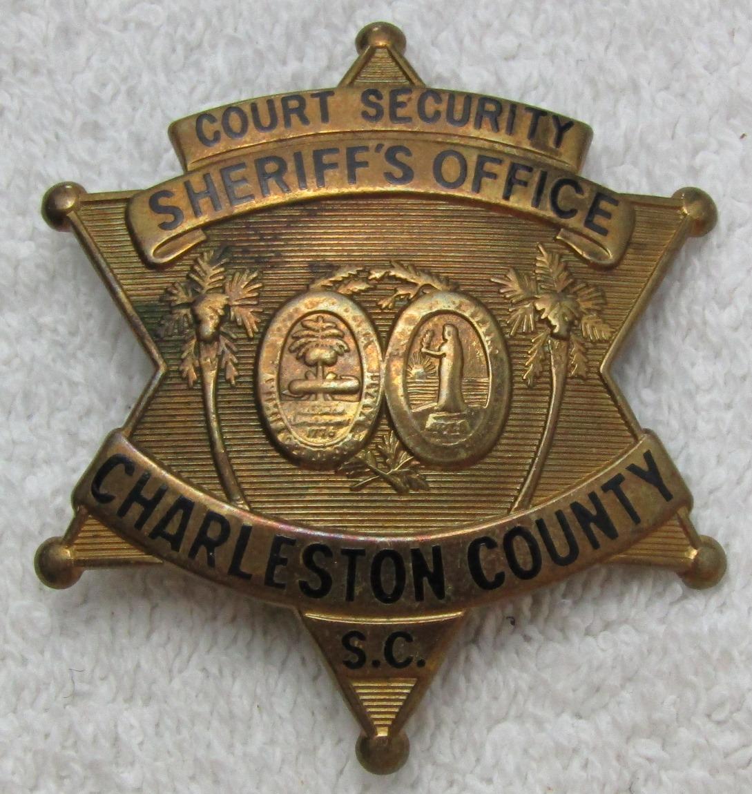 Ca. 1930-40's " CHARLESTON CTY., S.C. COURT SECURITY/SHERIFF'S OFFICE" 6 Point Star Badge