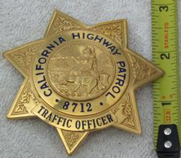 Ca. 1950-60's "CALIFORNIA HWY PATROL TRAFFIC OFFICER" 7 Point Star Badge-Numbered