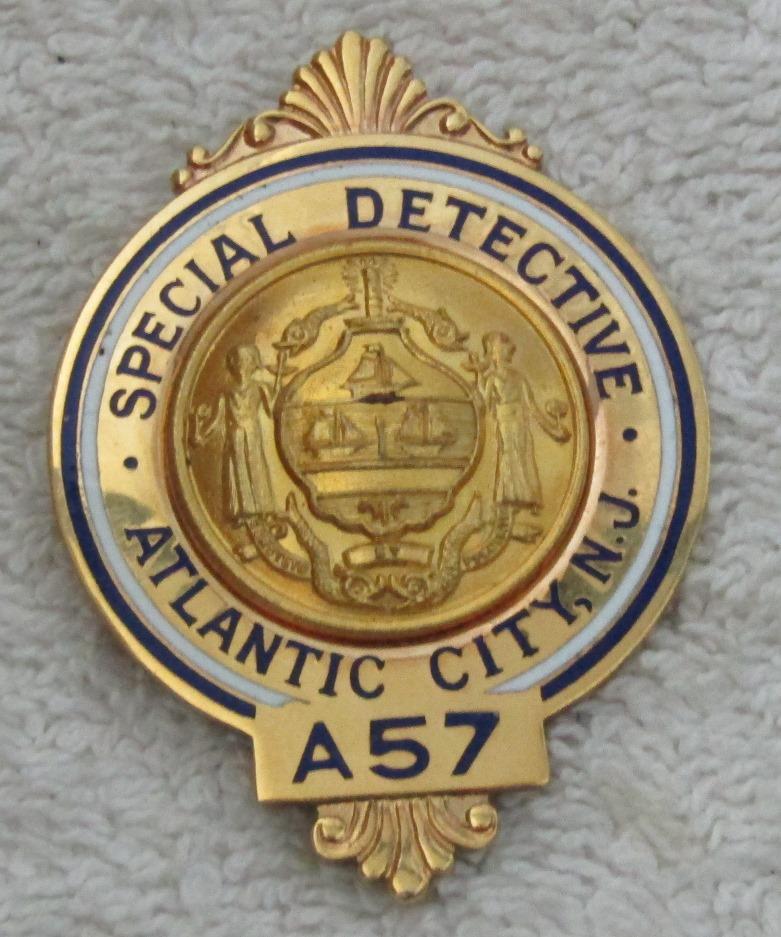 Ca. 1940-50's "ATLANTIC CITY SSPECIAL DETECTIVE" badge-Numbered (A57)