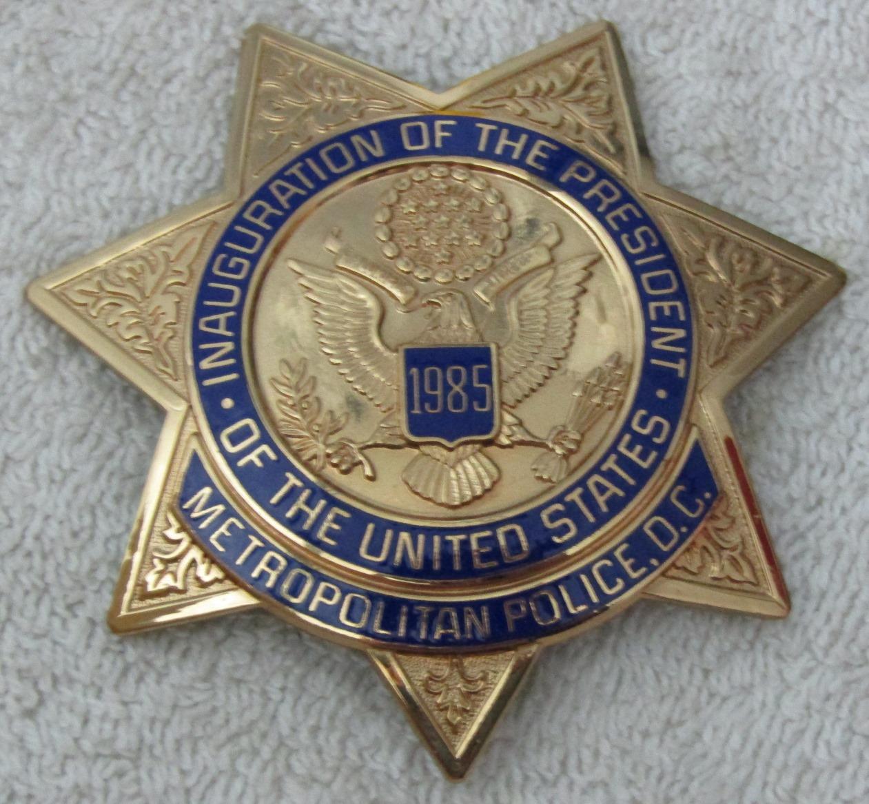 Scarce 1985 REAGAN Presidential Inauguration "D.C. METROPOLITAN POLICE" 7 point Star Badge-Numbered