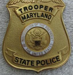 Scarce 1997 CLINTON Presidential Inauguration "MARYLAND STATE POLICE TROOPER" Badge-Numbered