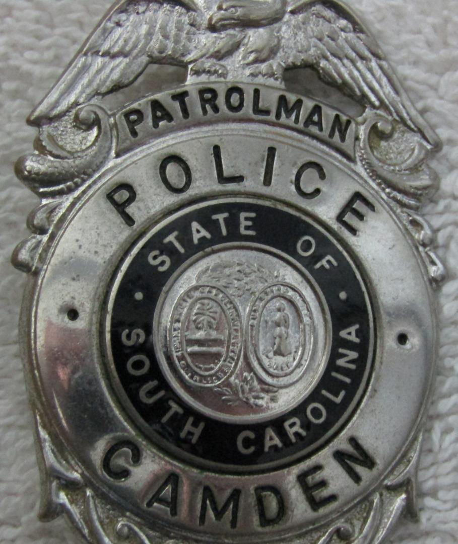 1950-60's Vintage "CITY OF CAMDEN, SC. POLICE PATROLMAN" Badge