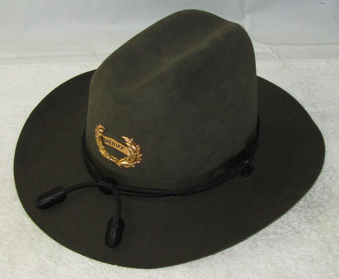 Ca.1970-80's High Quality Fur Campaign Style Hat With Sheriff's Badge