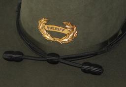 Ca.1970-80's High Quality Fur Campaign Style Hat With Sheriff's Badge