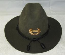 Ca.1970-80's High Quality Fur Campaign Style Hat With Sheriff's Badge