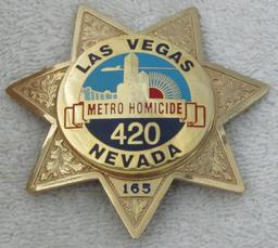 Ca. 1960-70's "LAS VEGAS, NEVADA METRO HOMICIDE" Badge-Numbered