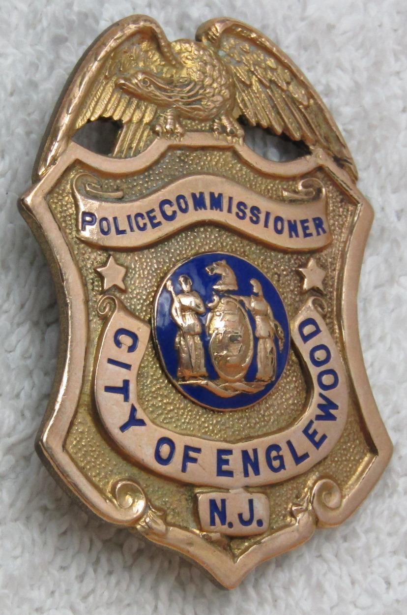 Ca. 1940-50's "ENGLEWOOD, N.J. POLICE COMMISSIONER" Badge