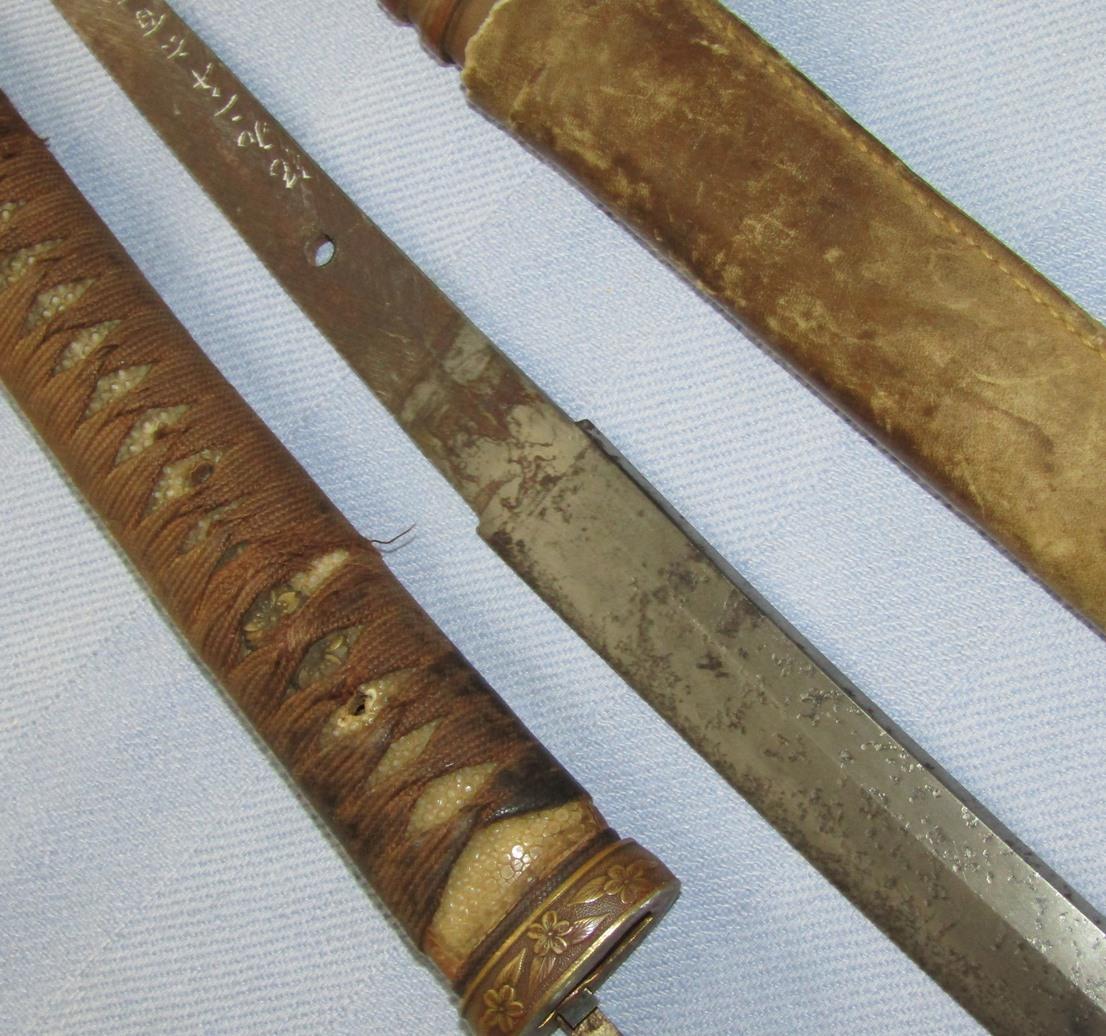 U.S. Vet Estate  Hand Forged Japanese Samurai/katana Sword-"Kanemichi Saku" W/Capture Photo?
