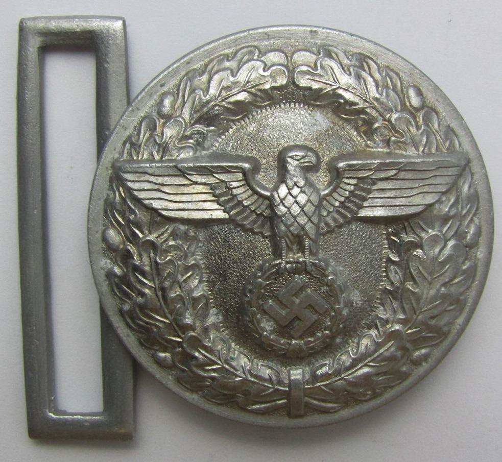 Rare Small Size Political Leader Brocade Belt Buckle In Silver