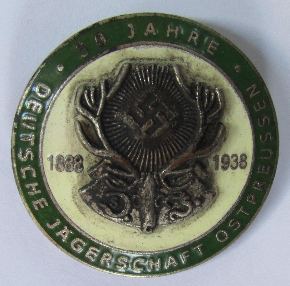 50 Year German "Jagerschaft" Hunting Association Enamel Badge