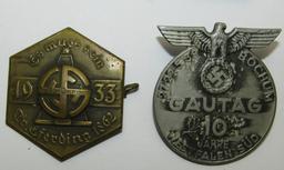 4pc-Misc Pre WWII German Rally Badges/Standarte Pin