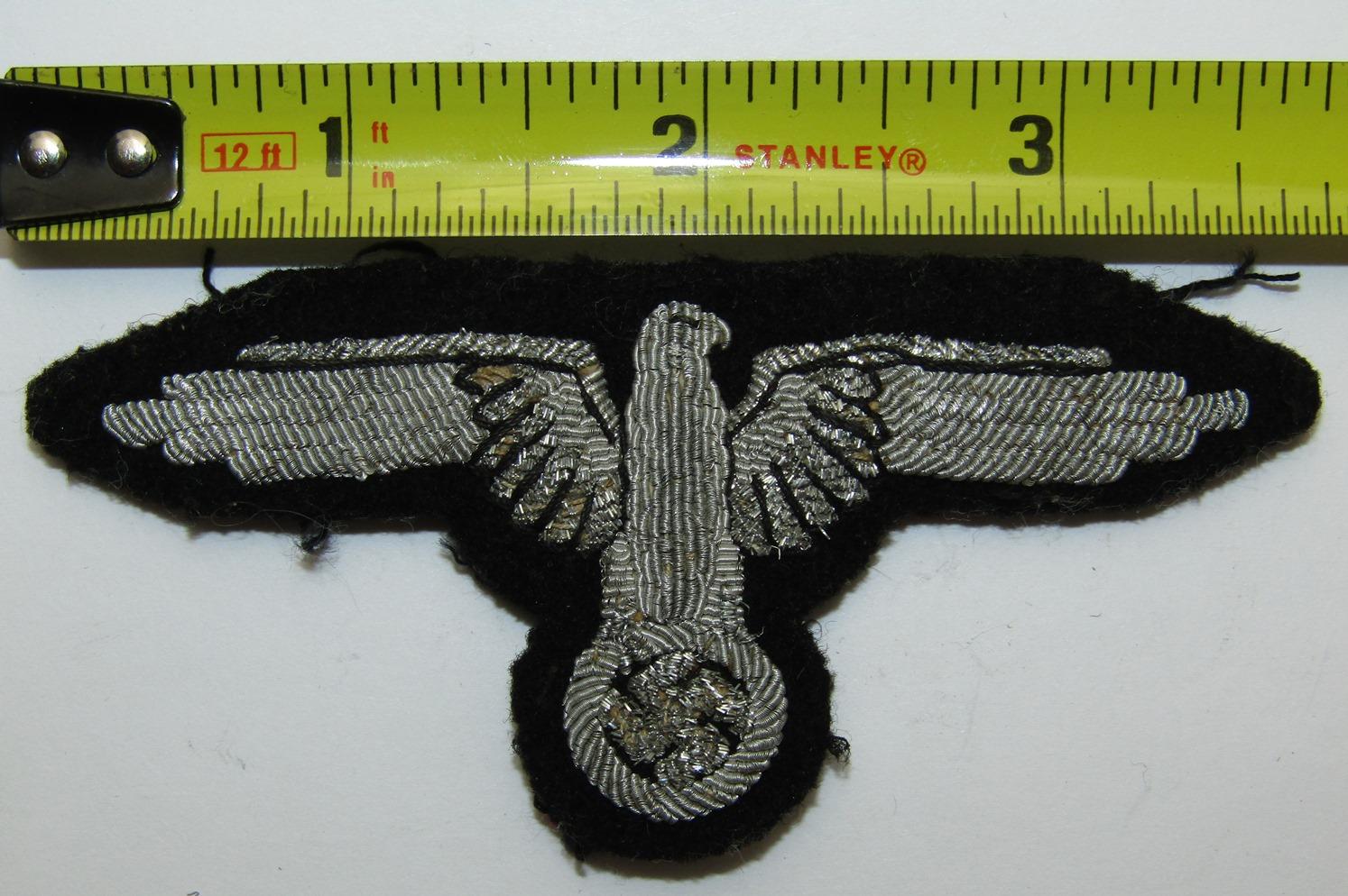 Rare Early Third Reich Waffen SS Officer's Bullion Embroidered Sleeve Eagle