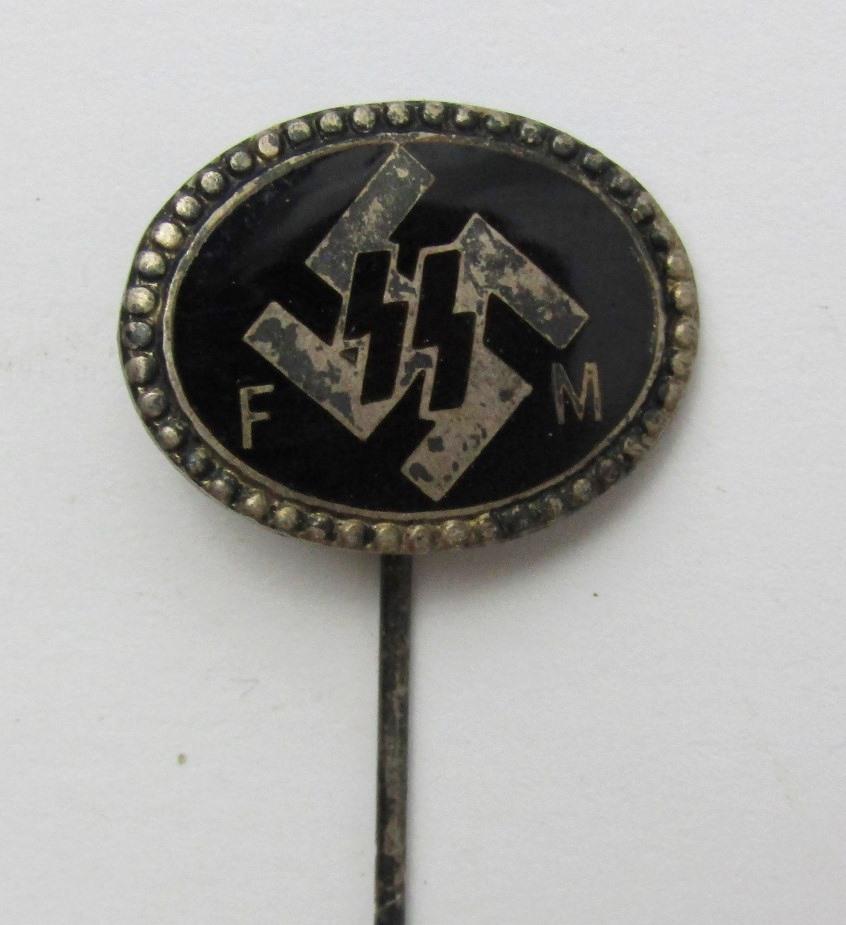 Original WW2 Period SS/FM Supporting Member Donation Stickpin-By Deschler-Numbered