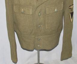 Rare  M44 Waffen SS Short Waist German Combat Uniform Jacket Tunic W/EM Insignia For Sturmmann