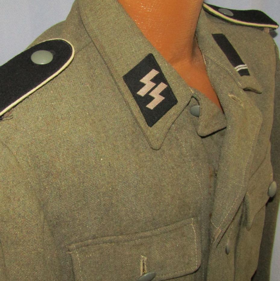 Rare  M44 Waffen SS Short Waist German Combat Uniform Jacket Tunic W/EM Insignia For Sturmmann