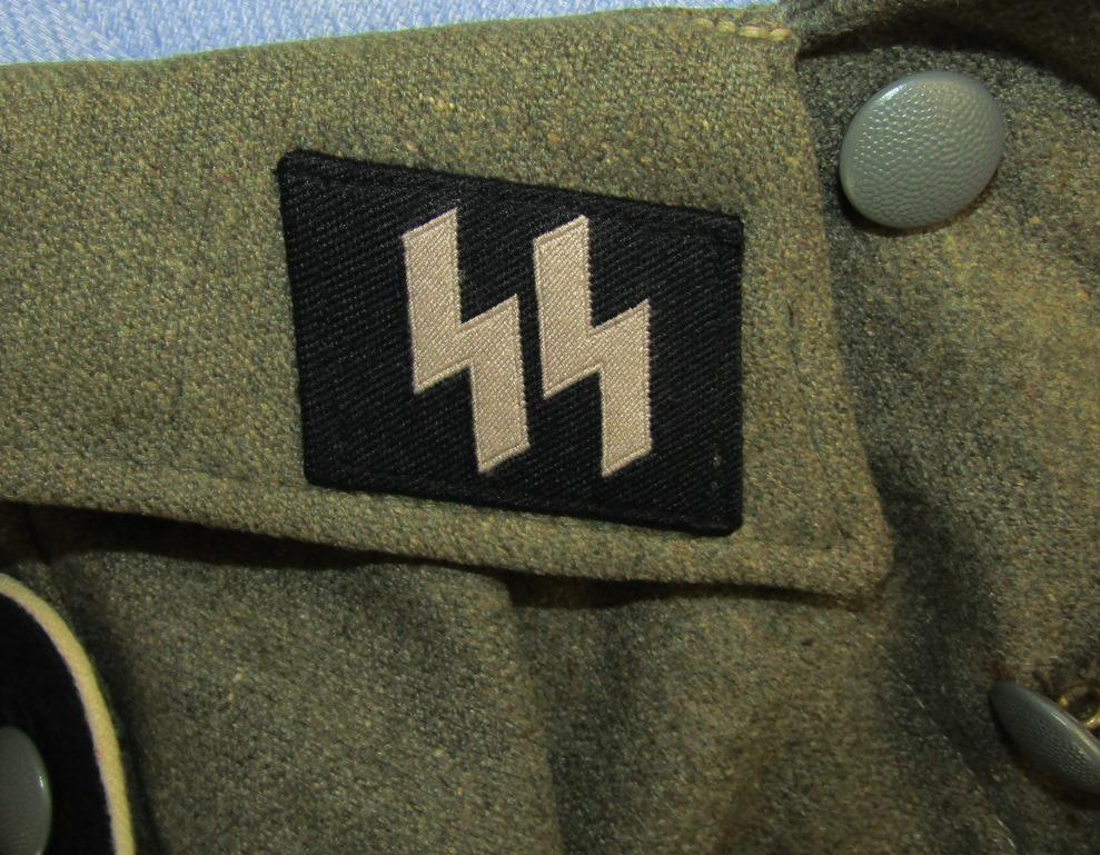 Rare  M44 Waffen SS Short Waist German Combat Uniform Jacket Tunic W/EM Insignia For Sturmmann