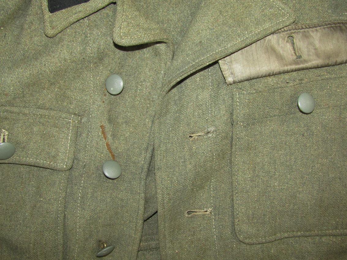 Rare  M44 Waffen SS Short Waist German Combat Uniform Jacket Tunic W/EM Insignia For Sturmmann