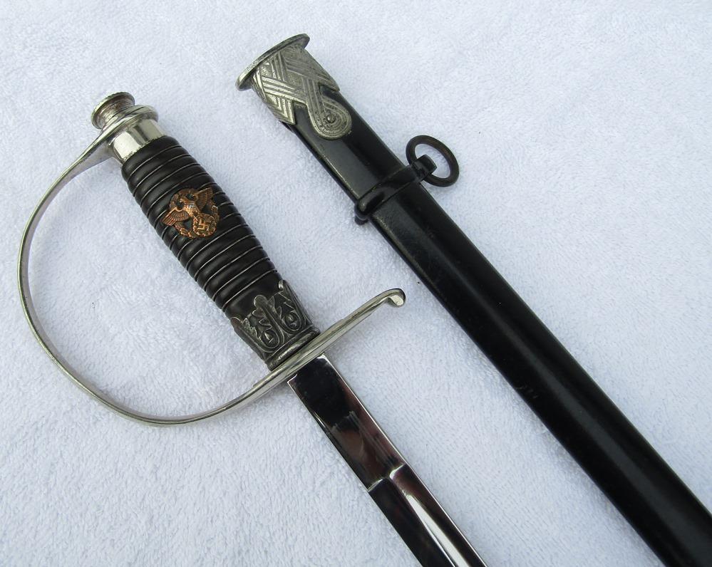 Nazi Police Officer's Degen/Sword With Scabbard-SS Proof On ALCOSO Maker Marked Blade