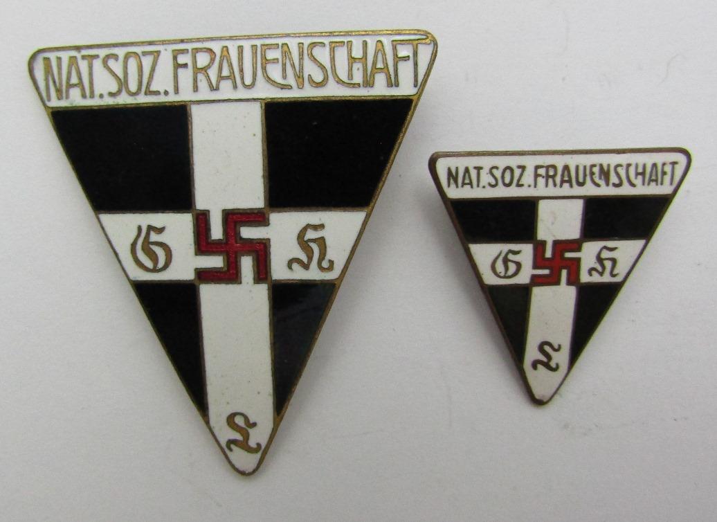 2pcs-WW2 Period Frauenschaft Membership Badges-Both Are Maker Marked