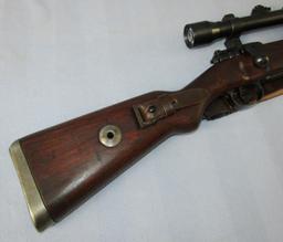 Late War K98 Bolt Action 8mm Rifle By BNZ. With Sniper Scope/Leather Sling