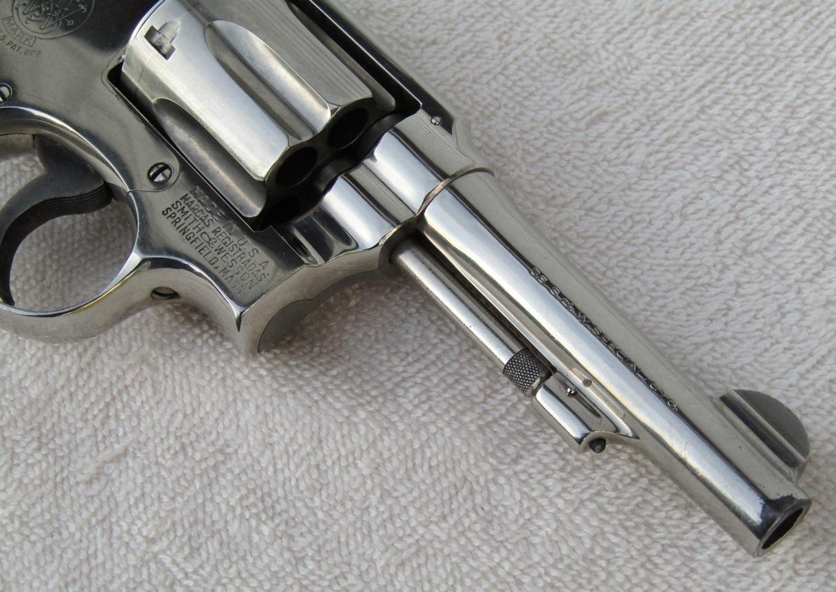 S&W .38 Special CTG. Nickel Plated Pre Mod. 33 Revolver-Pearl Grips-SC Highway Patrol Attributed