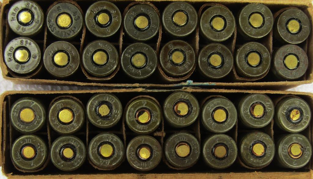 32 Rounds P08/P38 Pistol Ammo-1942/1944 Dated With Original Boxes