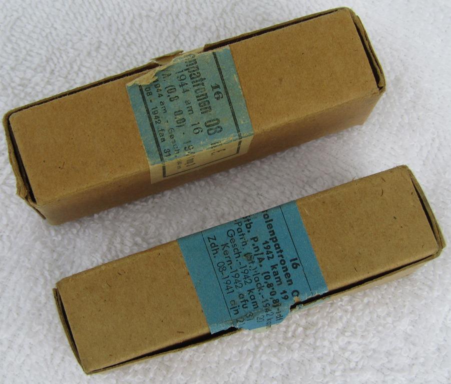 32 Rounds P08/P38 Pistol Ammo-1942/1944 Dated With Original Boxes