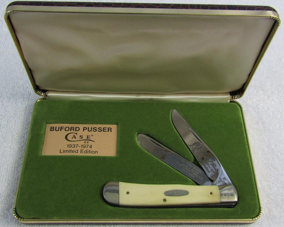 Limited Edition Case XX 6 Dot Commemorative Pocket Knife-BUFORD PUSSER-Bone Grips-Numbered