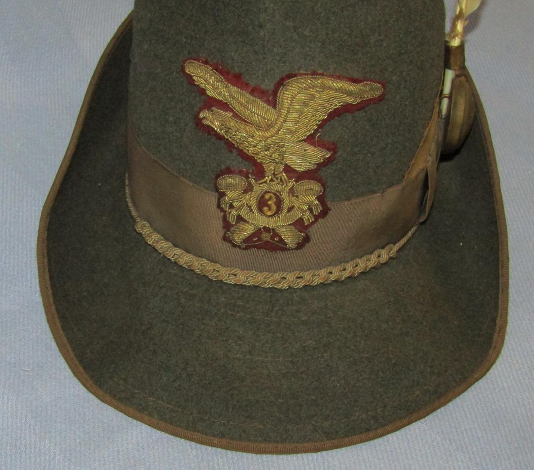 Rare WW2 Period Italian General Officer's Alpini Hat With White Feather