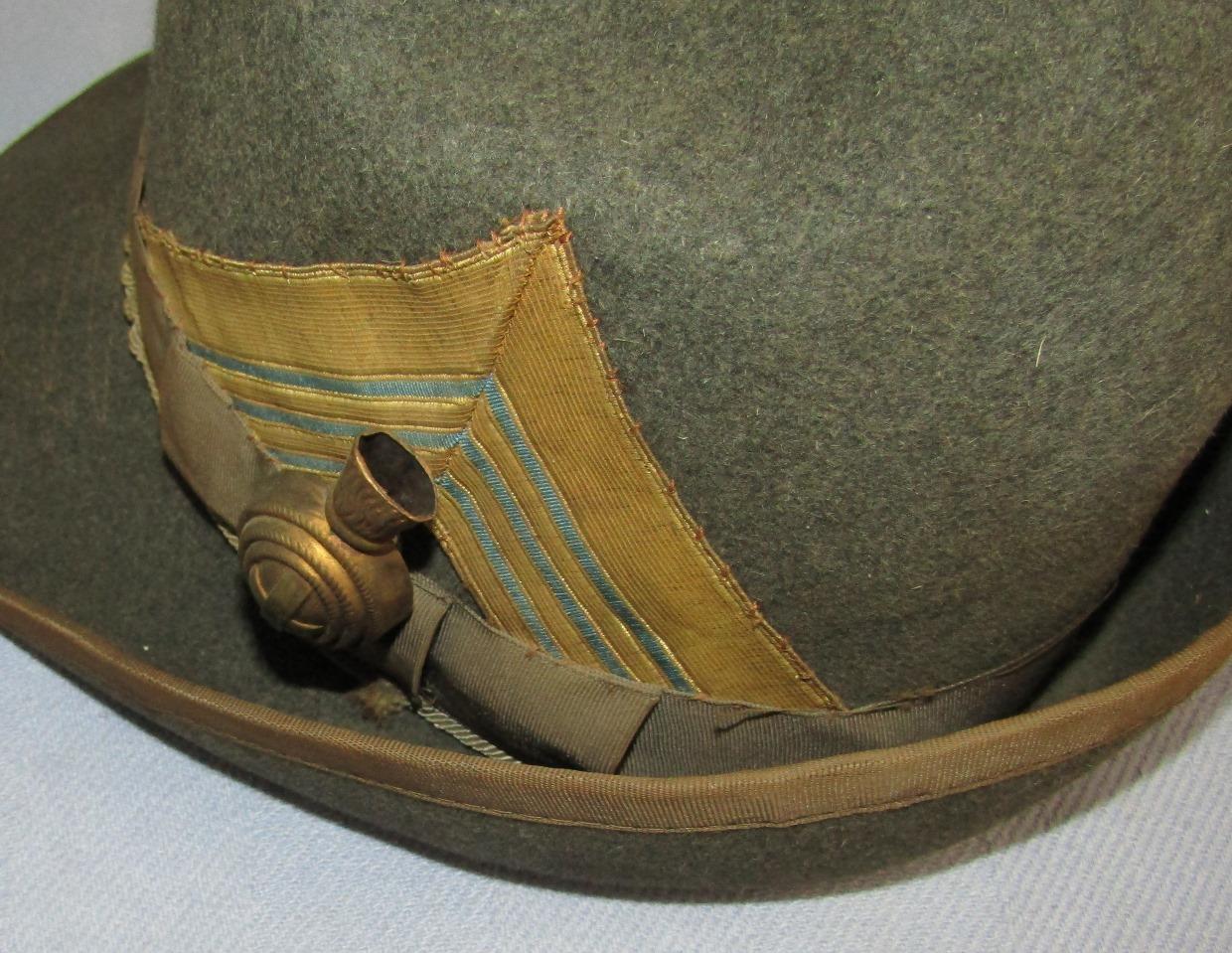 Rare WW2 Period Italian General Officer's Alpini Hat With White Feather