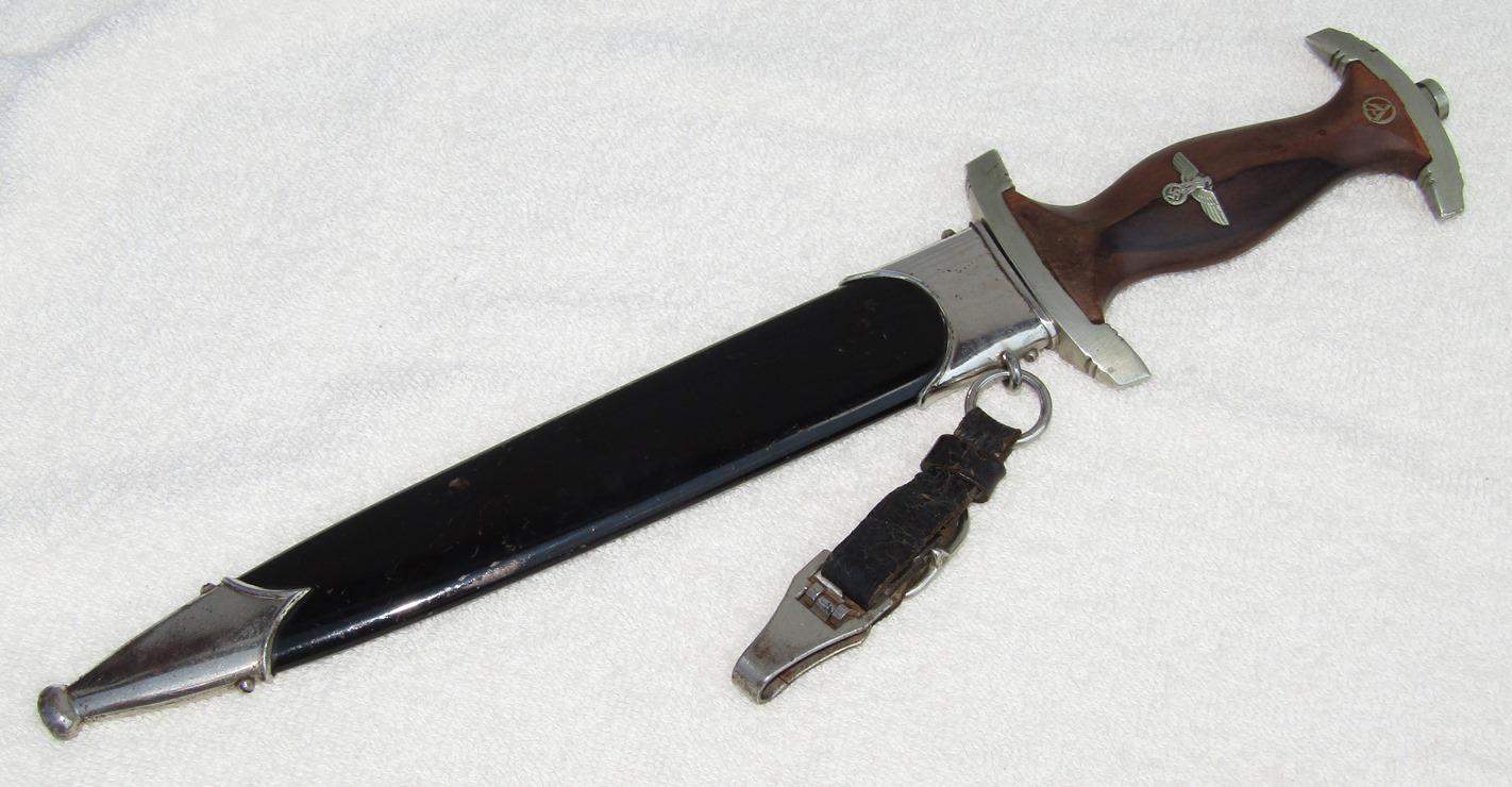 Early NSKK Dagger With Scabbard/ Leather Clip Hanger-"GEBR-BECKER SOLINGEN" Maker Marked