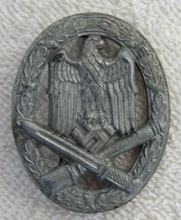 General Assault Badge-Late War Zinc Crisply Die Struck Example-No Maker