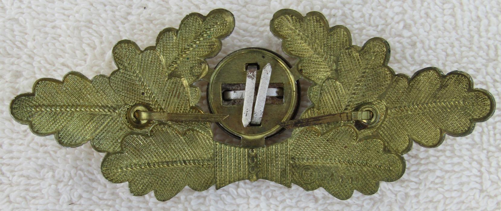 Nazi Political Leader Visor Cap Wreath Device-RZM Maker Marked