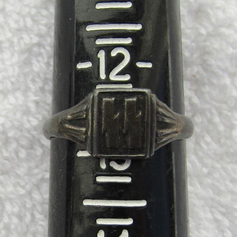 WW2 Period German Elite Soldier's SS Signet Sterling Ring .925