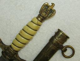 Kreigsmarine Officer's Dagger With "Lightning Bolt" Scabbard-Engraved Blade-Eickhorn