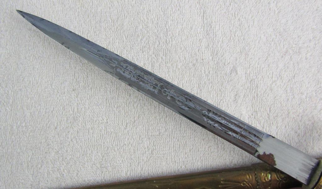 Kreigsmarine Officer's Dagger With "Lightning Bolt" Scabbard-Engraved Blade-Eickhorn